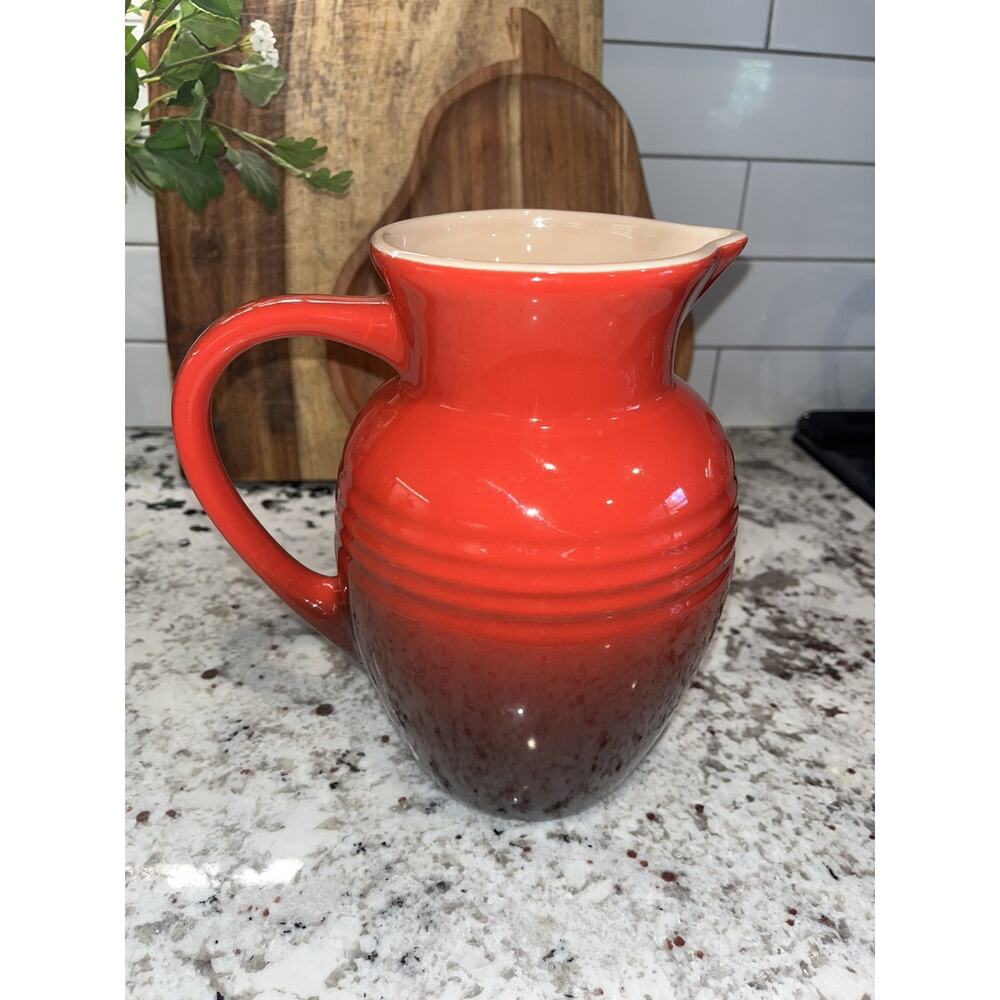 Le Creuset Stoneware 2-Tone Red Large Pitcher 14.28